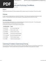 FI Archiving Objects and Archiving Conditions