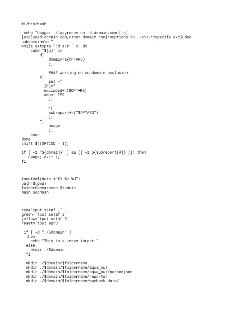 Bash Script for Domain Recon | PDF | Domain Name System | Internet
