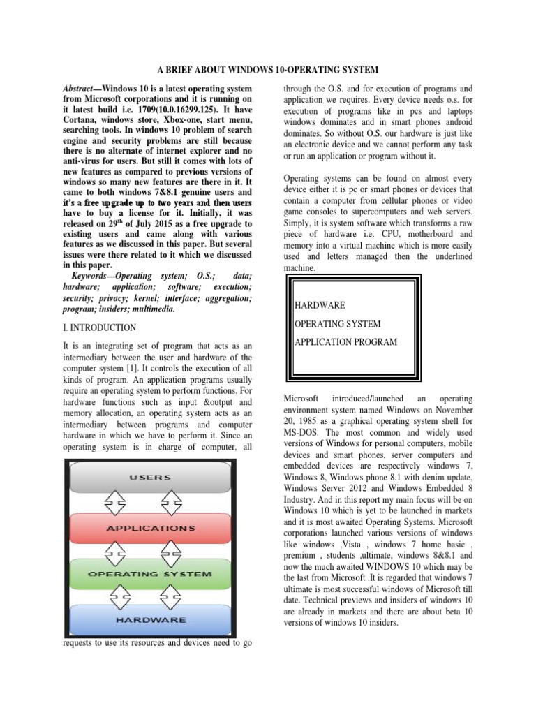 Abstract-Windows 10 Is A Latest Operating System | PDF | Operating ...