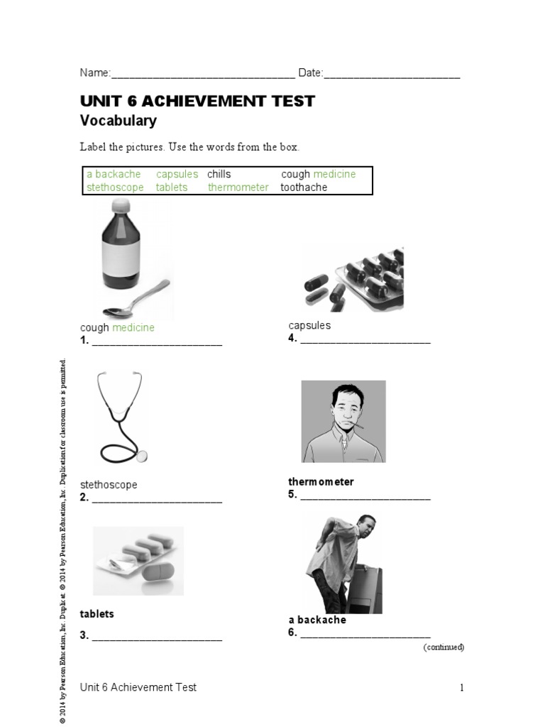 Project Success 1 Unit 6 Test | PDF | Clinical Medicine | Diseases And ...