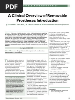 A Clinical Overview of Removable Prostheses - Introduction 1.factors To Consider in Planning A Removable Partial Denture