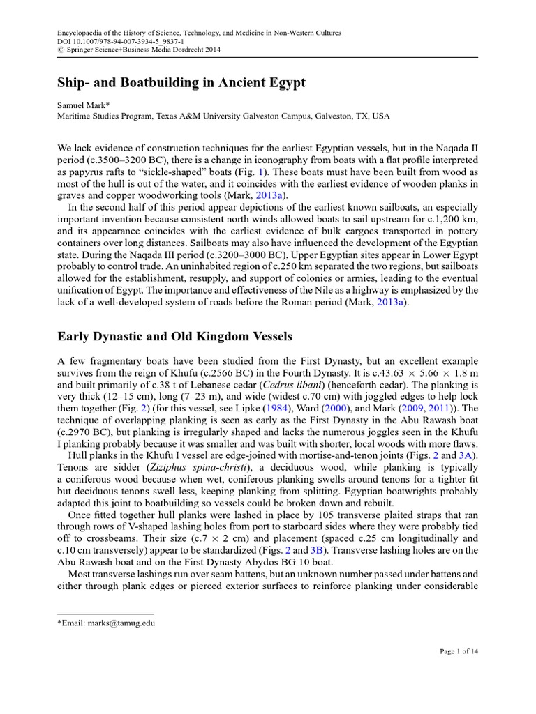 Ancient Egyptian Shipbuilding Techniques | PDF | Ships | Ancient Egypt