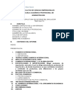 Estructura de Informe de Comercio Internacional