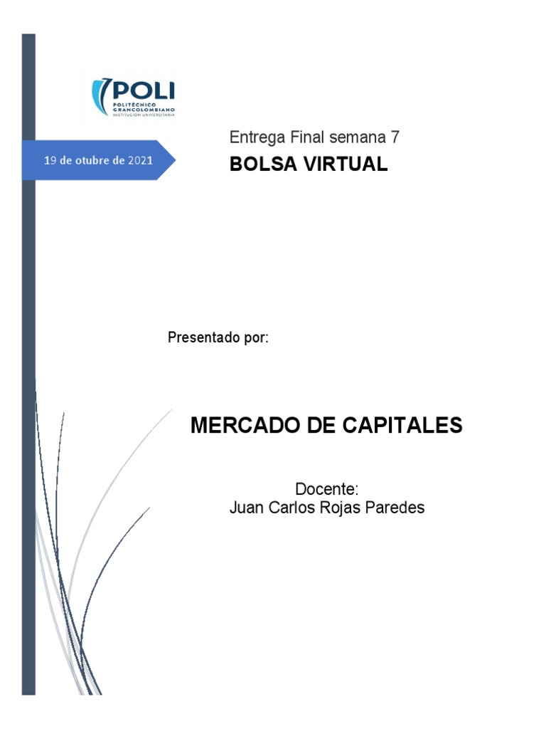Entrega Final MERCADO DE CAPITALES | PDF | Microsoft | Bolsa