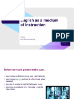 English As A Medium of Instruction: Theme: Education and Training