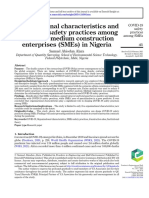 Organizational Characteristics and Covid-19 Safety Practices Among Small and Medium Construction Enterprises (Smes) in Nigeria