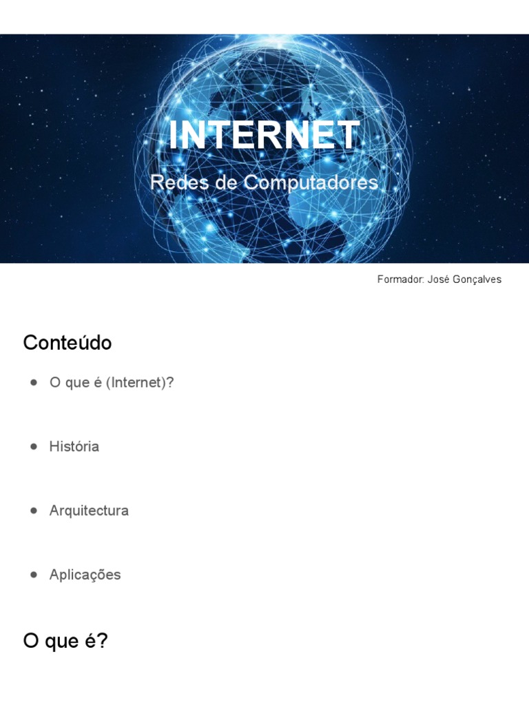 Definição e História da Internet | PDF | Rede de computadores | Internet