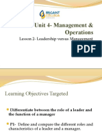 Unit 4-Week 2 - Leadership Vs Management