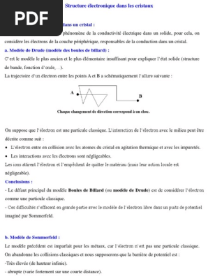 Chapitre 3 Genie Eletrique Phy Solide Pdf Theorie Des Bandes Trou D Electron
