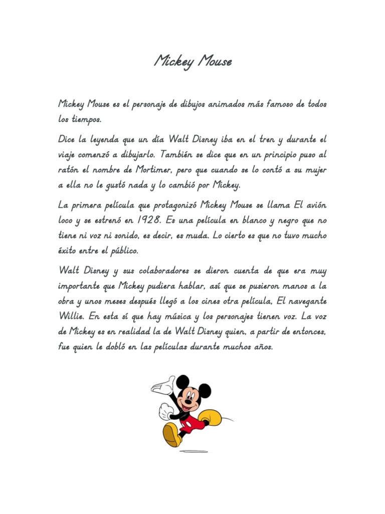 Historia de Mickey Mouse | PDF | Arte