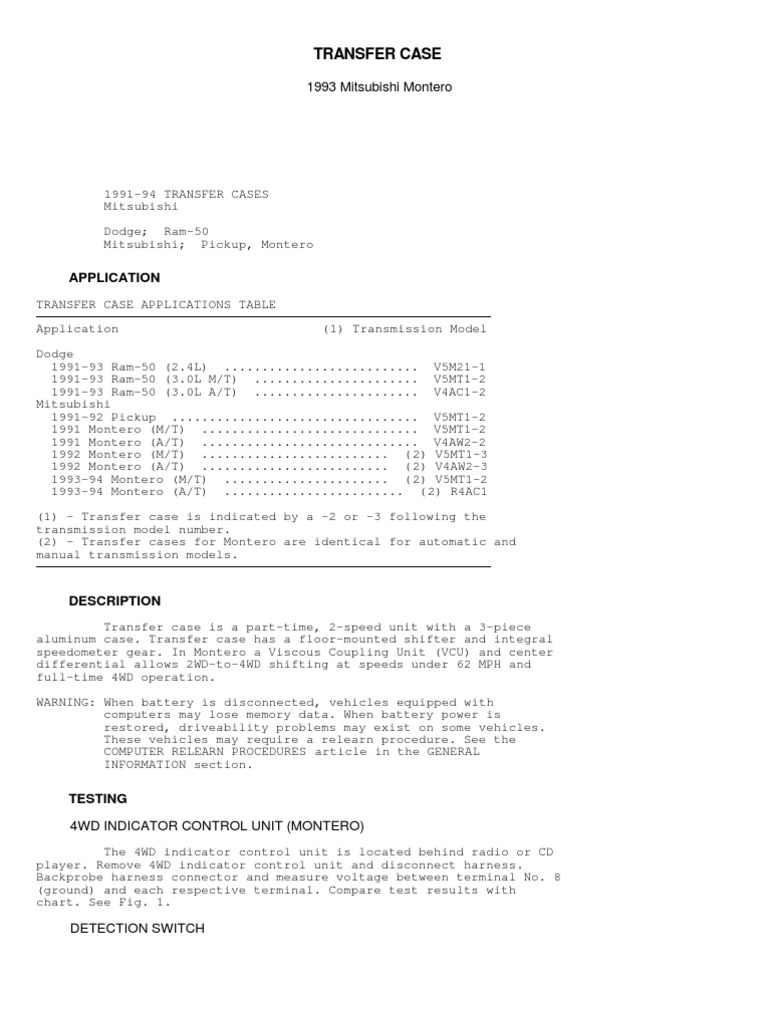 Transfer Case PDF Bearing (Mechanical) Manual Transmission