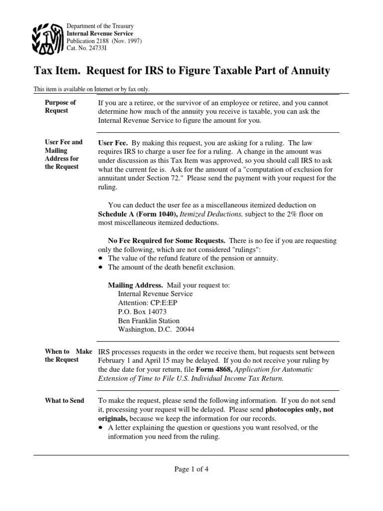 US Internal Revenue Service: p2188 | PDF | Life Annuity | Annuity ...