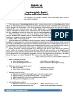 Q1 LAS1 Reading and Parts of Speech