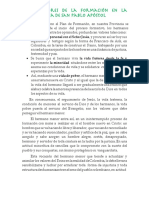 Los valores de la formación en la Provincia de San Pablo Apóstol