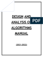 Design and Analysis of Algorithms Manual