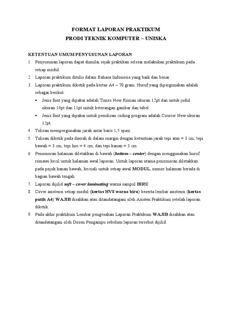 Format Laporan Praktikum | PDF