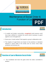 Maintenance of Social Order Function of Law
