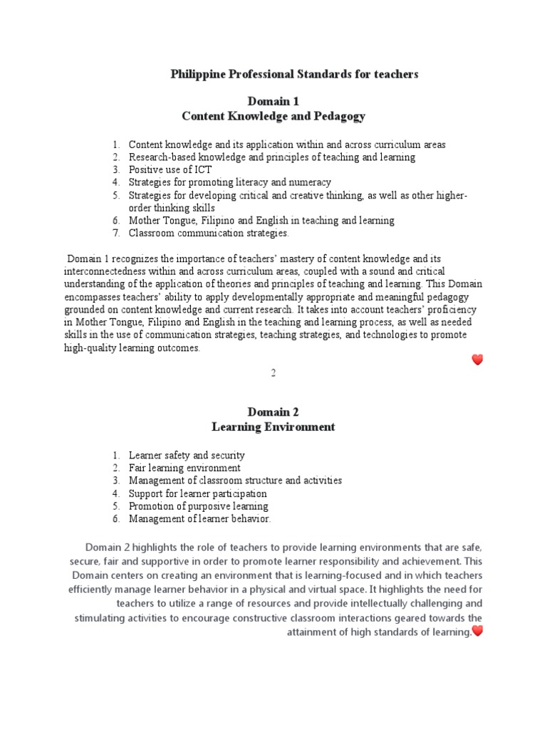 Philippine Professional Standards for Teachers | PDF | Learning | Teachers