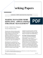Making Managers More Effective - Applications of Strategic Management