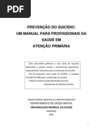 Manual de Prevenção do Suicídio Atenção Primária