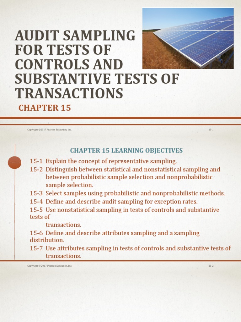 Audit Sampling For Tests of Controls and Substantive Tests of ...