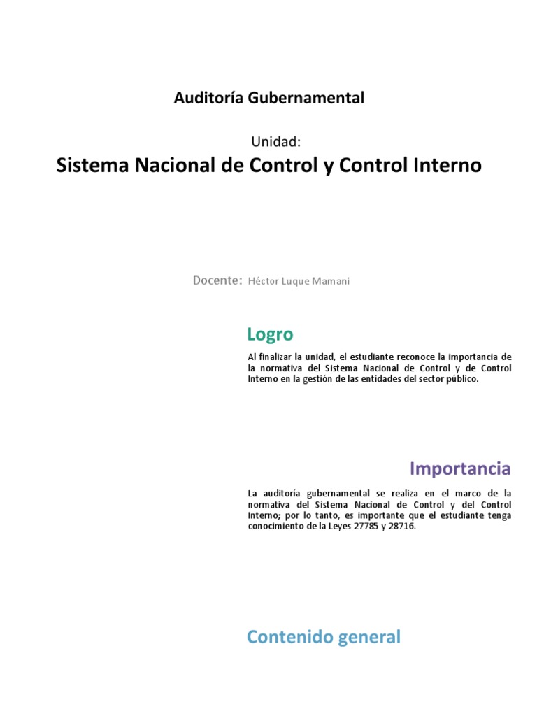 Sistema Nacional de Control y Auditoría | PDF | Gobierno | Política