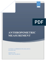 Anthropometric Measurement: Saturno Catherine Ruth Adelaide M. Bs Arch 11E1 Instructor Jerzy Mae Glorioso