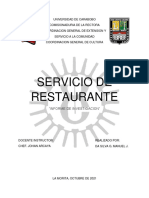 Servicio de Restaurante Ii