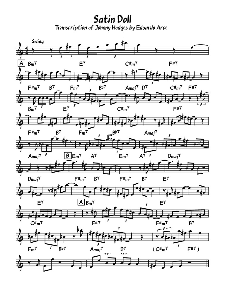 Satin Doll Transcription | PDF