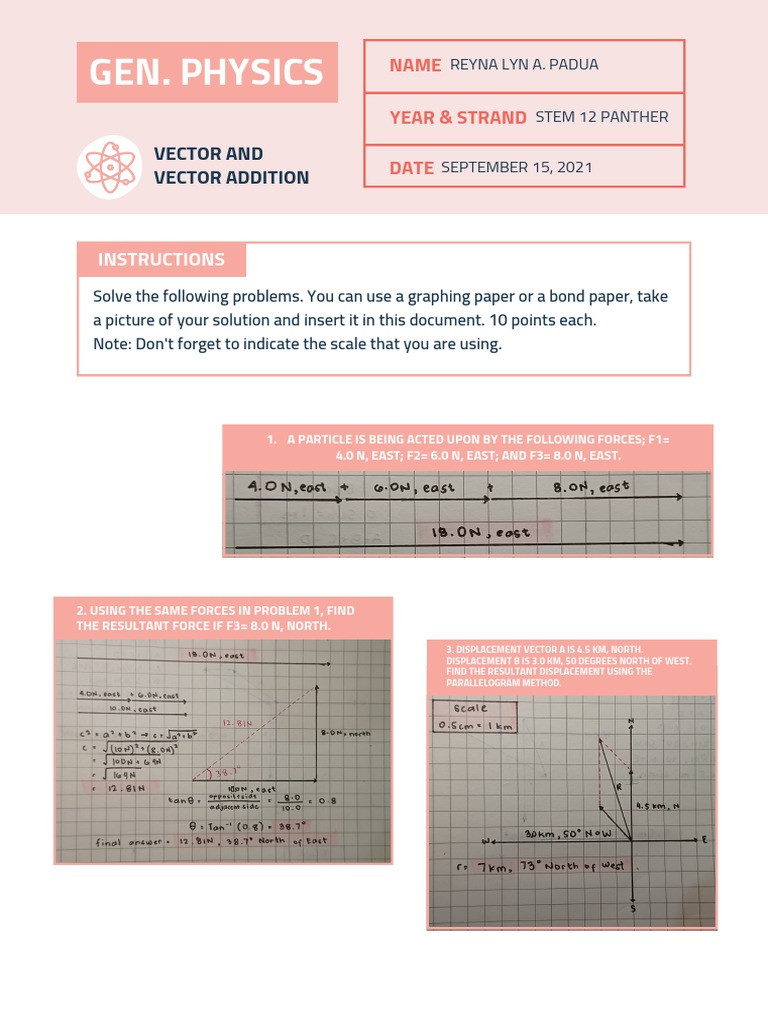 Gen. Physics: Vector and Vector Addition | PDF