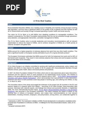 About The Fit for Work Coalition