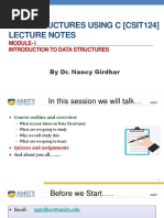 Data Structures Using C (Csit124) Lecture Notes: by Dr. Nancy Girdhar