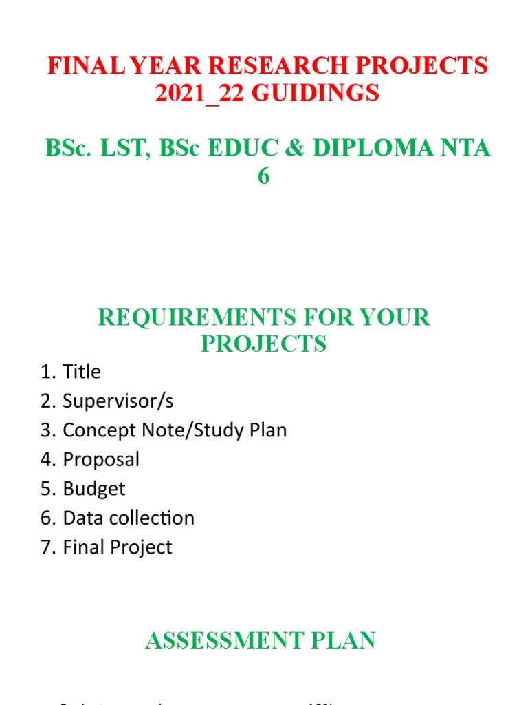 Final Year Research Projects | PDF | Conservation Biology | Biodiversity