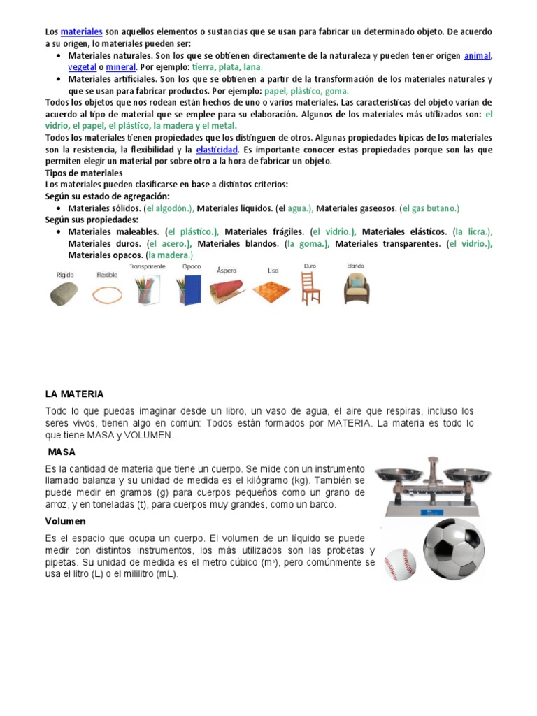Los Materiales Son Aquellos Elementos o Sustancias Que Se Usan para ...