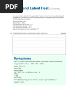 Specific and Latent Heat: Markscheme