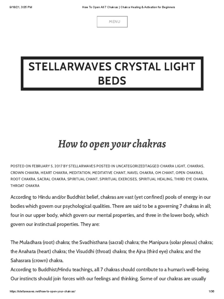 How To Open All 7 Chakras - Chakra Healing & Activation For Beginners ...