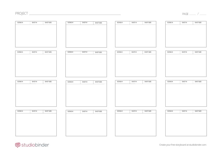 A4 Storyboard Template 16Panel Landscape StudioBinder PDF