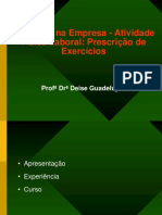 Prescrição de Exercícios Em Programas de GL