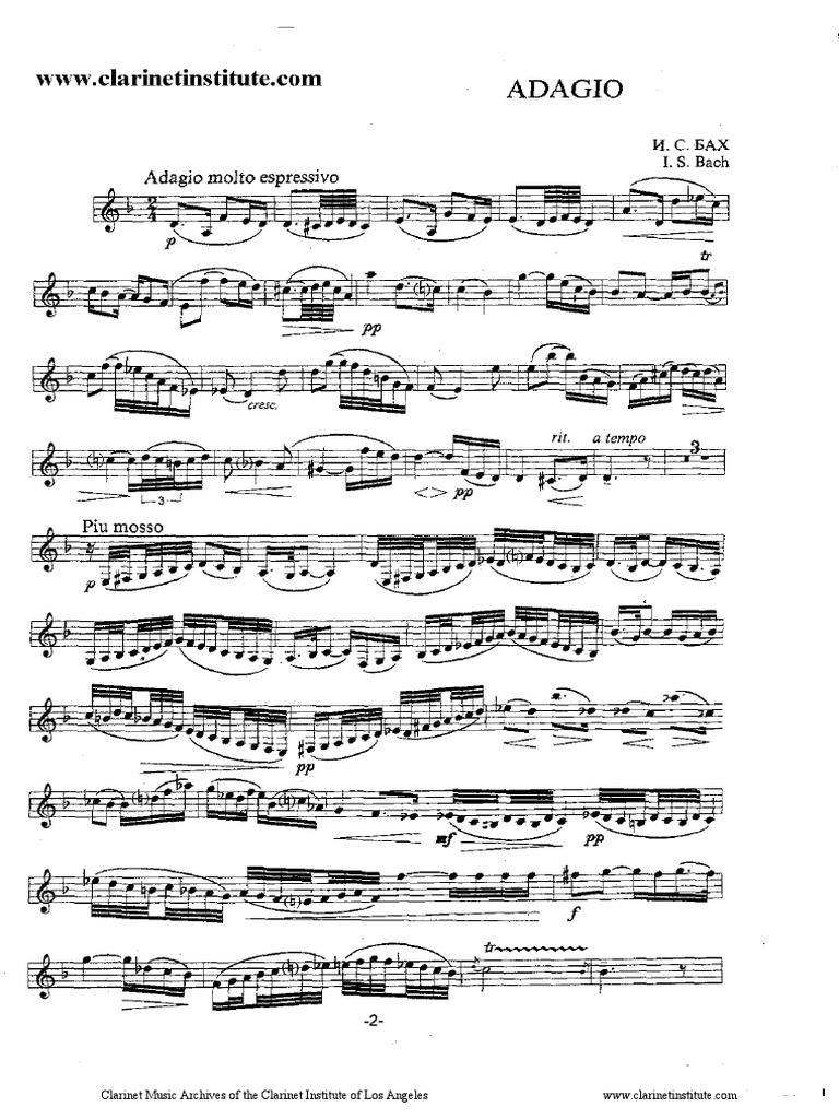 Institute) Bach Adagio CL Pno PDF
