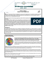 Quarter 1 Week 2 Sunday 09 September 2018: Learner Profile Focus