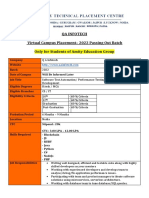 Qa Infotech Virtual Campus Placement - 2022 Passing Out Batch Only For Students of Amity Education Group