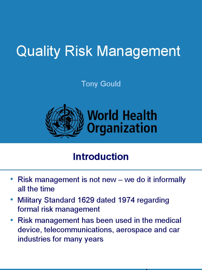 Quality Risk Management in Pharma | PDF | Risk Management | Risk