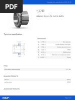 Adapter Sleeves For Metric Shafts: Dimensions