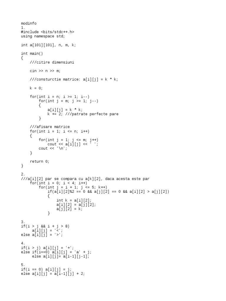 Probleme Matrice Modinfo | PDF