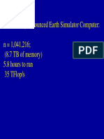 The Recently Announced Earth Simulator Computer: N 1,041,216 (8.7 TB of Memory) 5.8 Hours To Run 35 Tflop/S