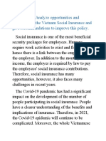 Challenges of The Vietnam Social Insurance and Give Recommendations To Improve This Policy