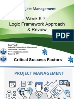 Project Management: Week 6-7: Logic Framework Approach & Review