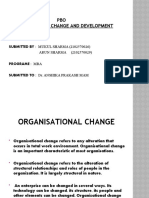 PBO Organisational Change and Development: Submitted By: Mukul Sharma (2102570026)
