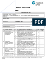 Sample Assignment Assignment Front Sheet: Qualification Unit Number and Title