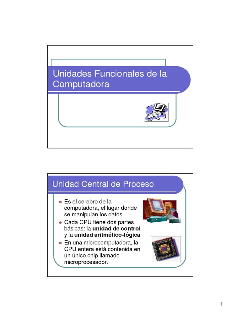 Unidades Funcionales de la Computadora | PDF | Almacenamiento de datos ...